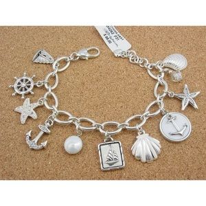 BRIGHTON ANCHORS AWAY NAUTICAL CHARM BRACELET